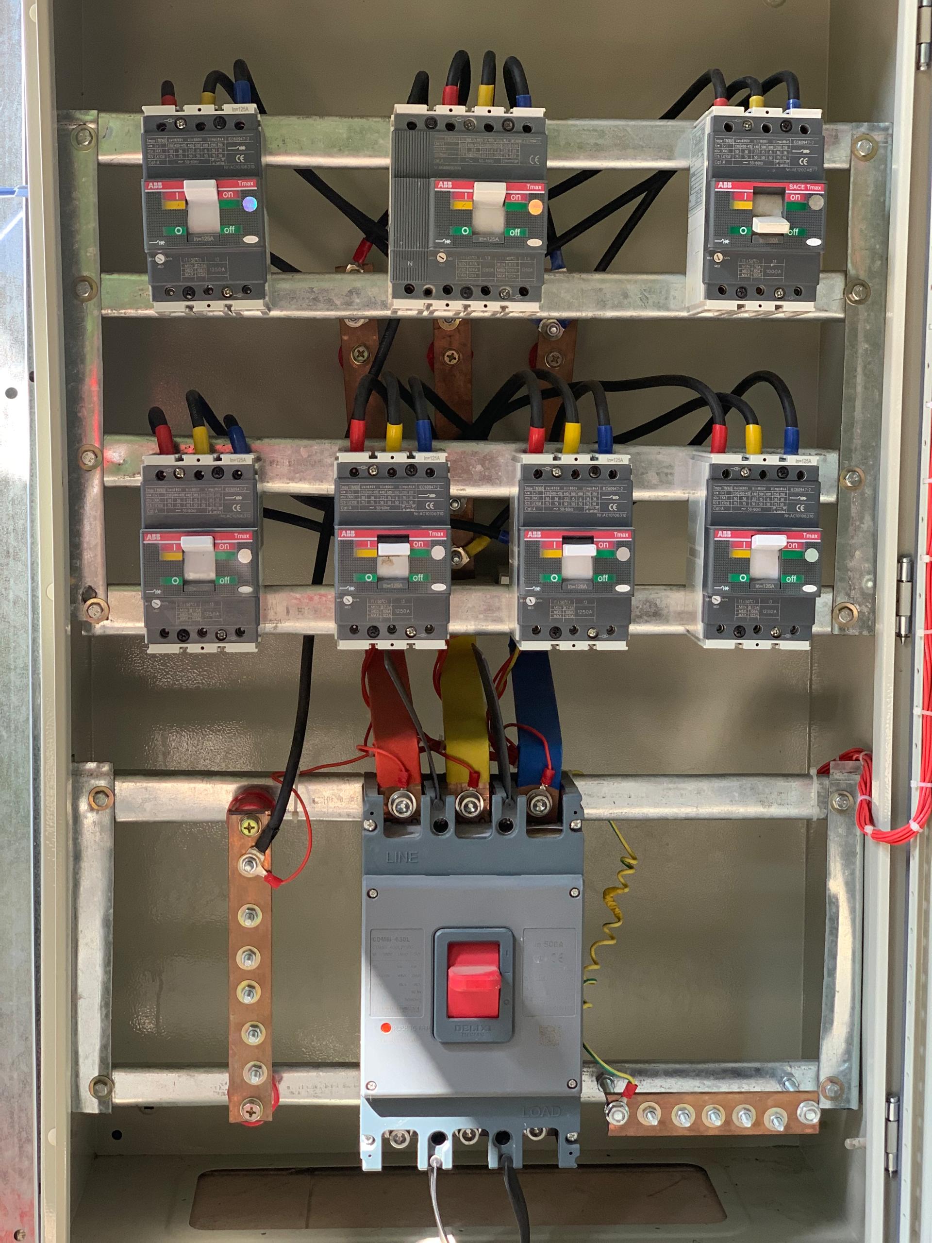 Industrial distribution panel fabricated by Blazing Trail Engineering